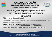 Aviso de Licitação: Pregão Eletrônico 009/2025