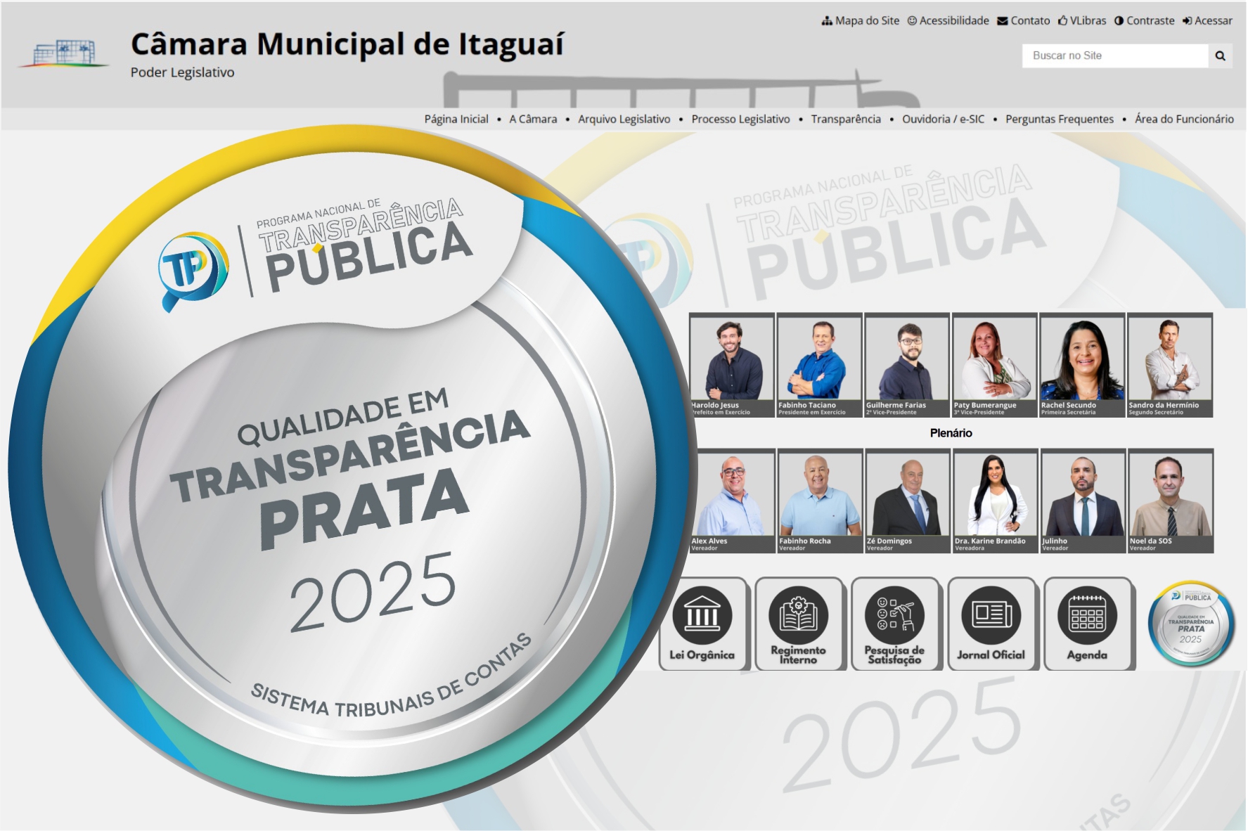 CÂMARA DE ITAGUAÍ CONQUISTA SELO PRATA DE TRANSPARÊNCIA EM AVALIAÇÃO NACIONAL